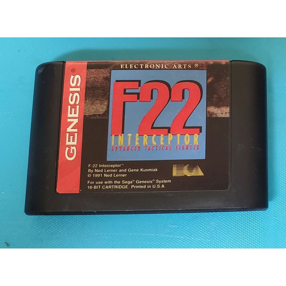 F22 Interceptor Cartridge * Sega Genesis, 1991 * UNTESTED